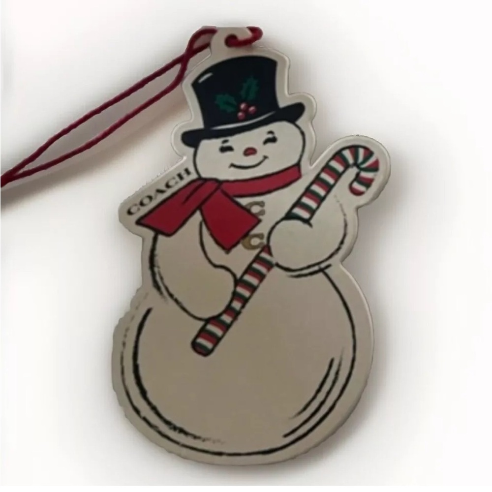 NEW Coach Holiday Snowman Gift Tag Ornament